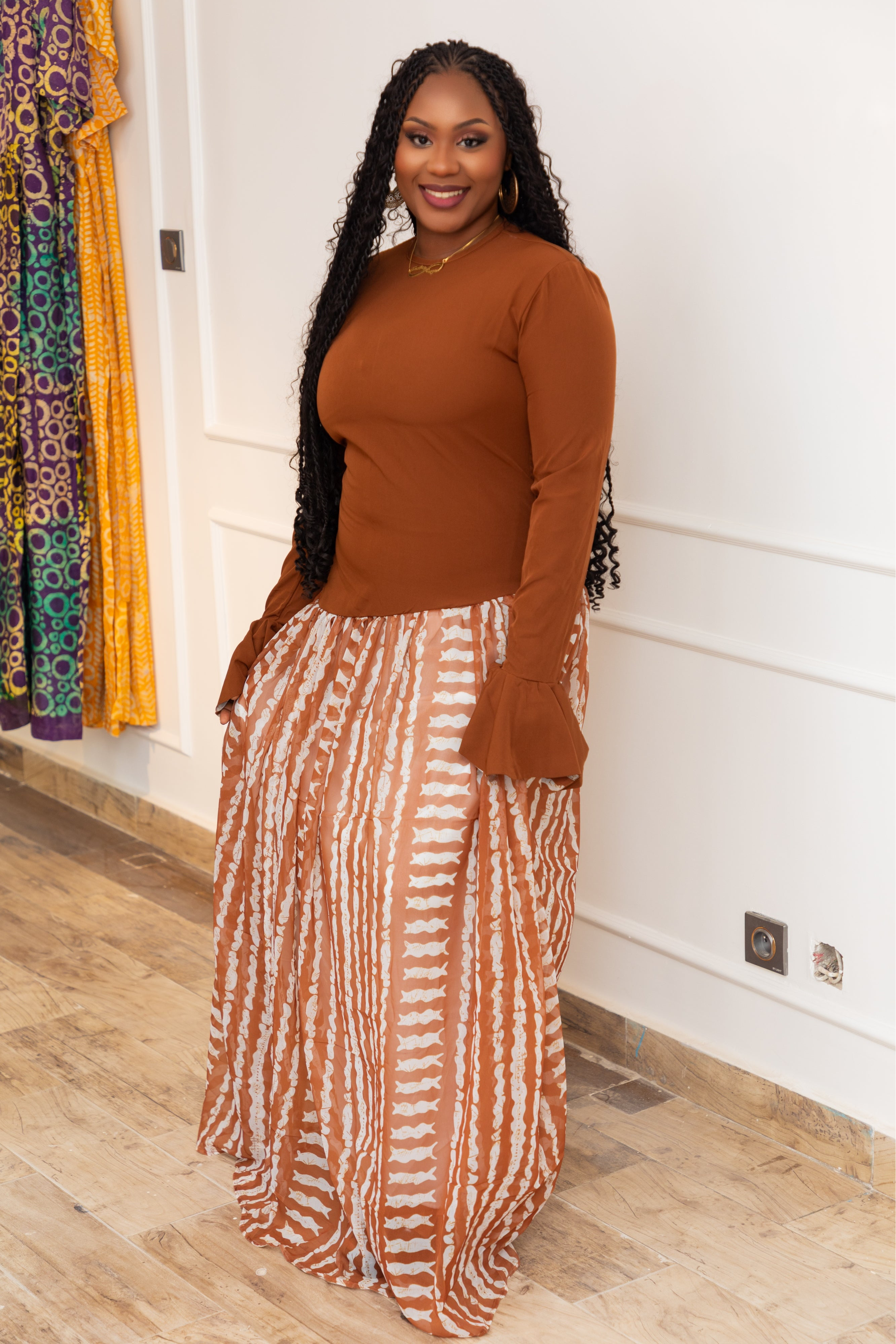 Arva Royal Bloom African Print Maxi Dress - Gaarmi