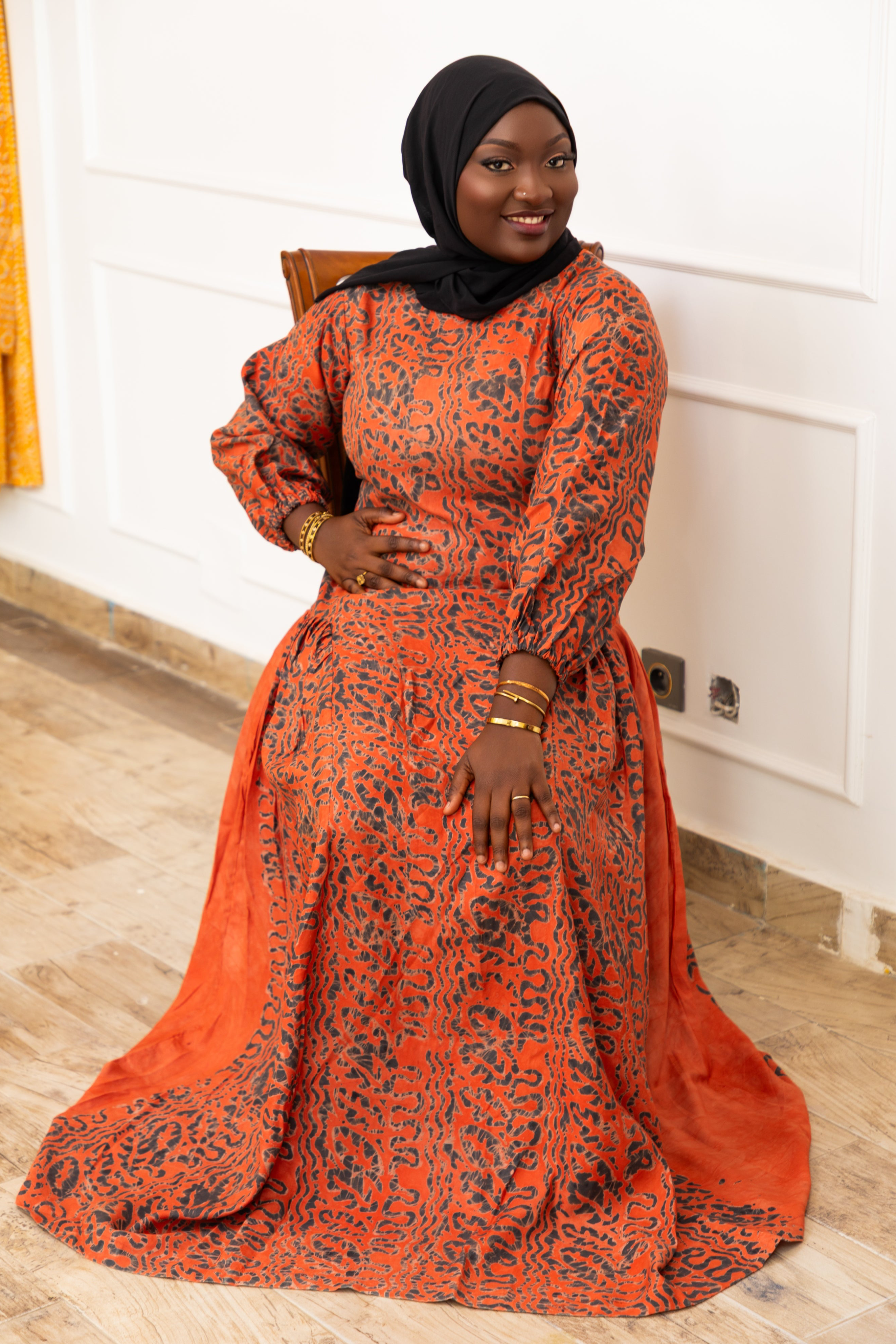 AIDA AFRICAN TIE & DYE MAXI DRESS - Gaarmi