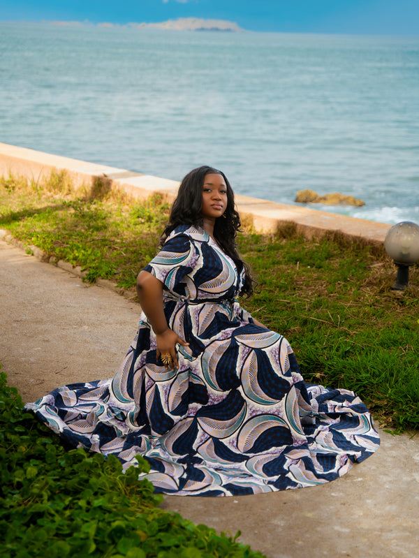 Coumba African Print Wrap Maxi Dress - Gaarmi