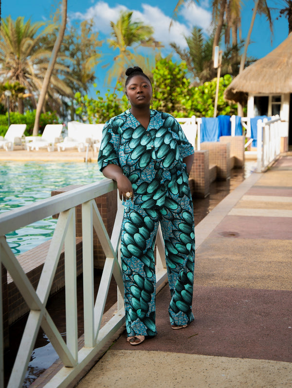 Mado African Print Button Up Shirt and Pants Set - Gaarmi