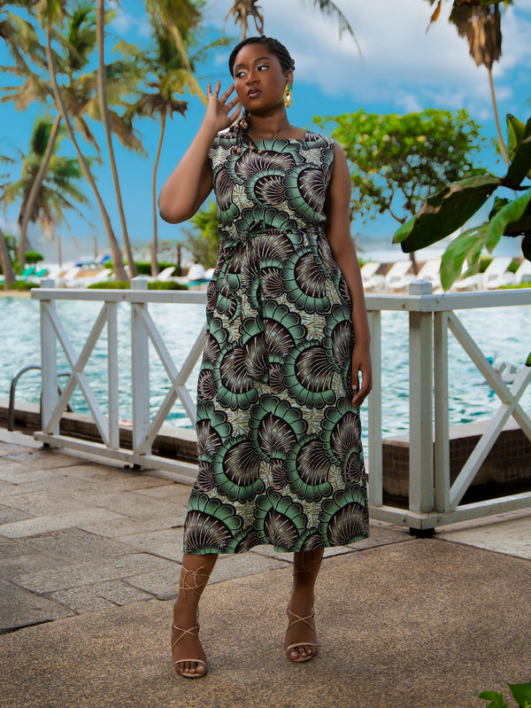 Khadiatou African Print Belted Shirt Dress - Gaarmi