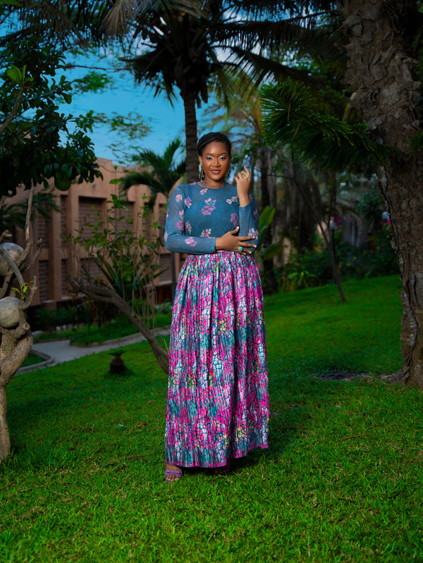 Adja African Print Resort Silk Skirt Set - Gaarmi