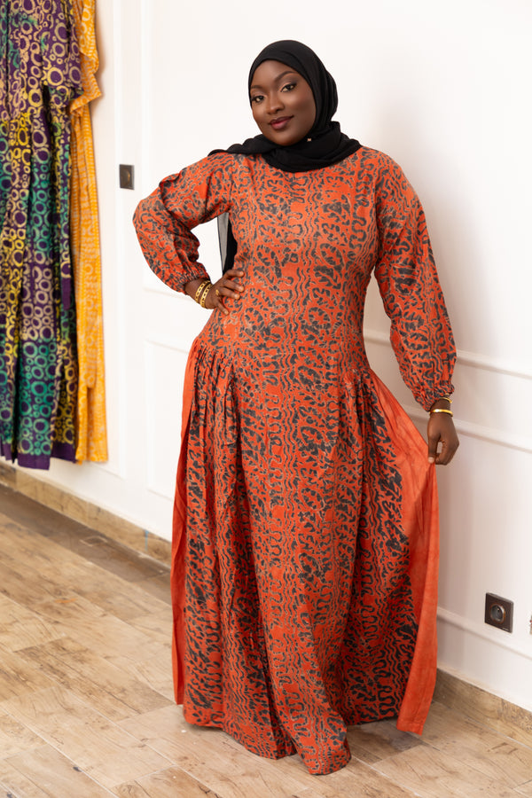 AIDA AFRICAN TIE & DYE MAXI DRESS - Gaarmi