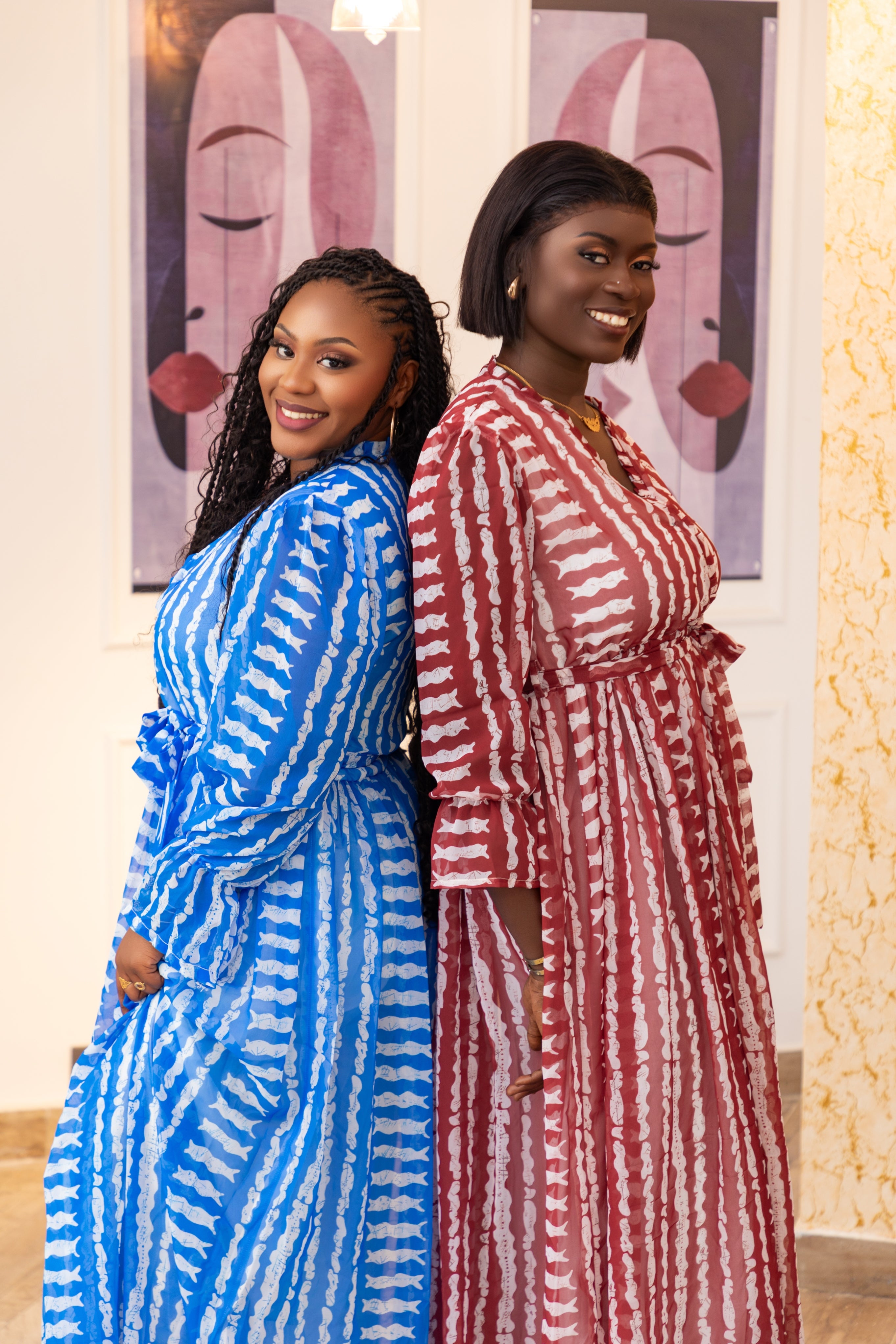 FATOUMATA AFRICAN PRINT CHIFFON MAXI DRESS - Gaarmi