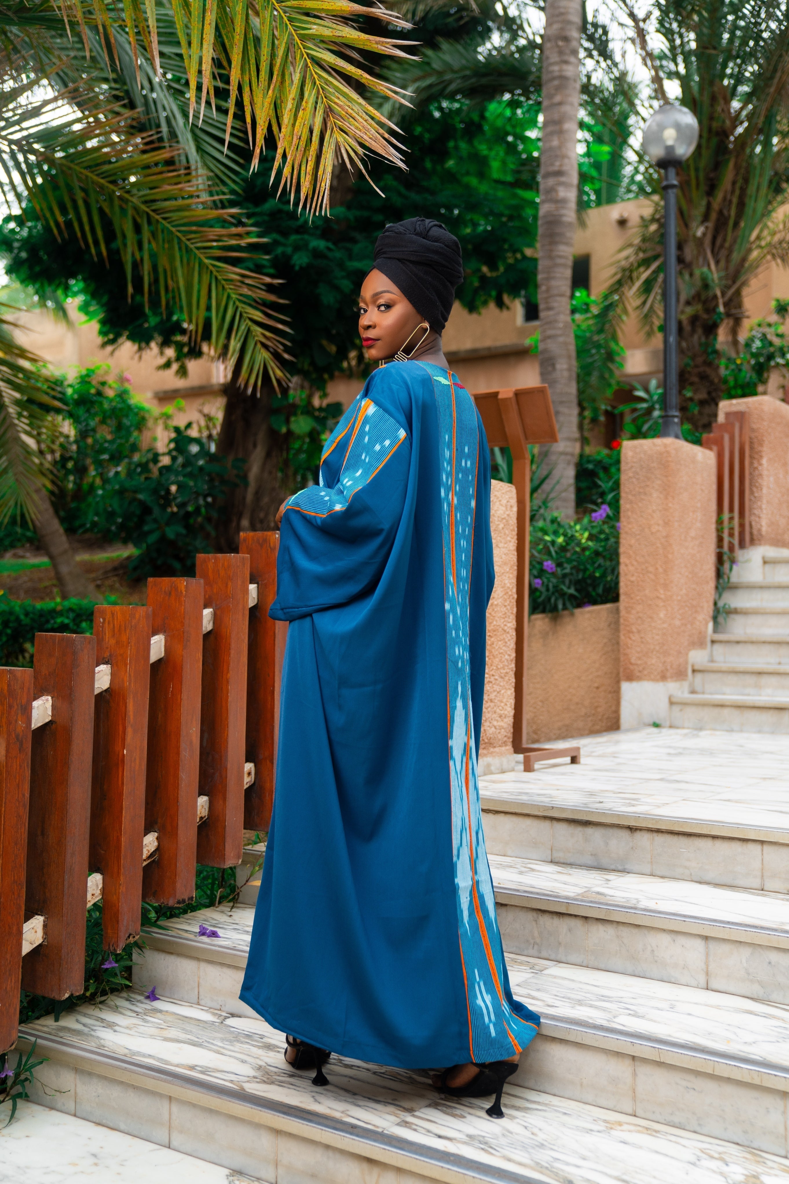 Fanta Knitted African Kimono (Teal) - Gaarmi