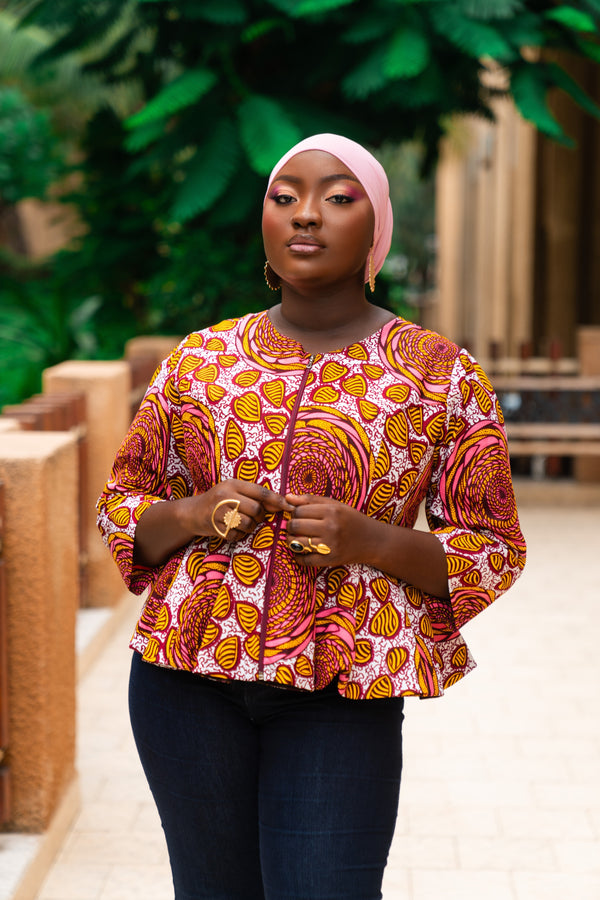 Abba African Print Peplum Top - Gaarmi