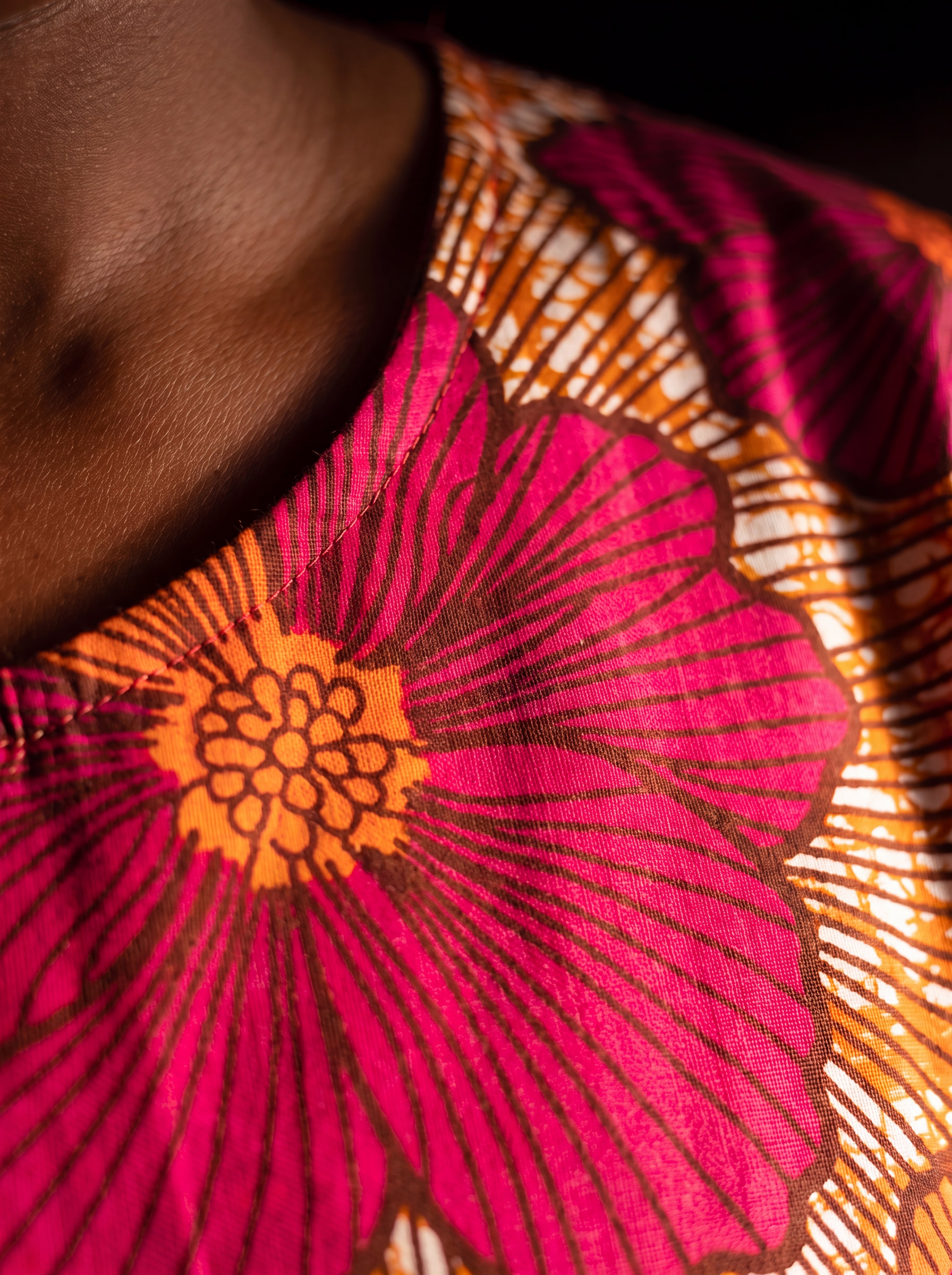 Adja African Print Fit-and-Flare Midi Dress