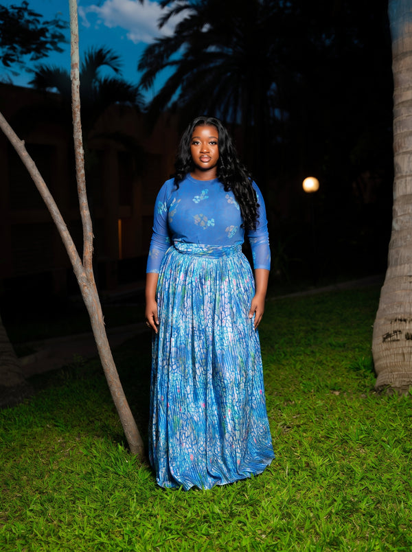 Adja African Print Resort Silk Skirt Set - Gaarmi