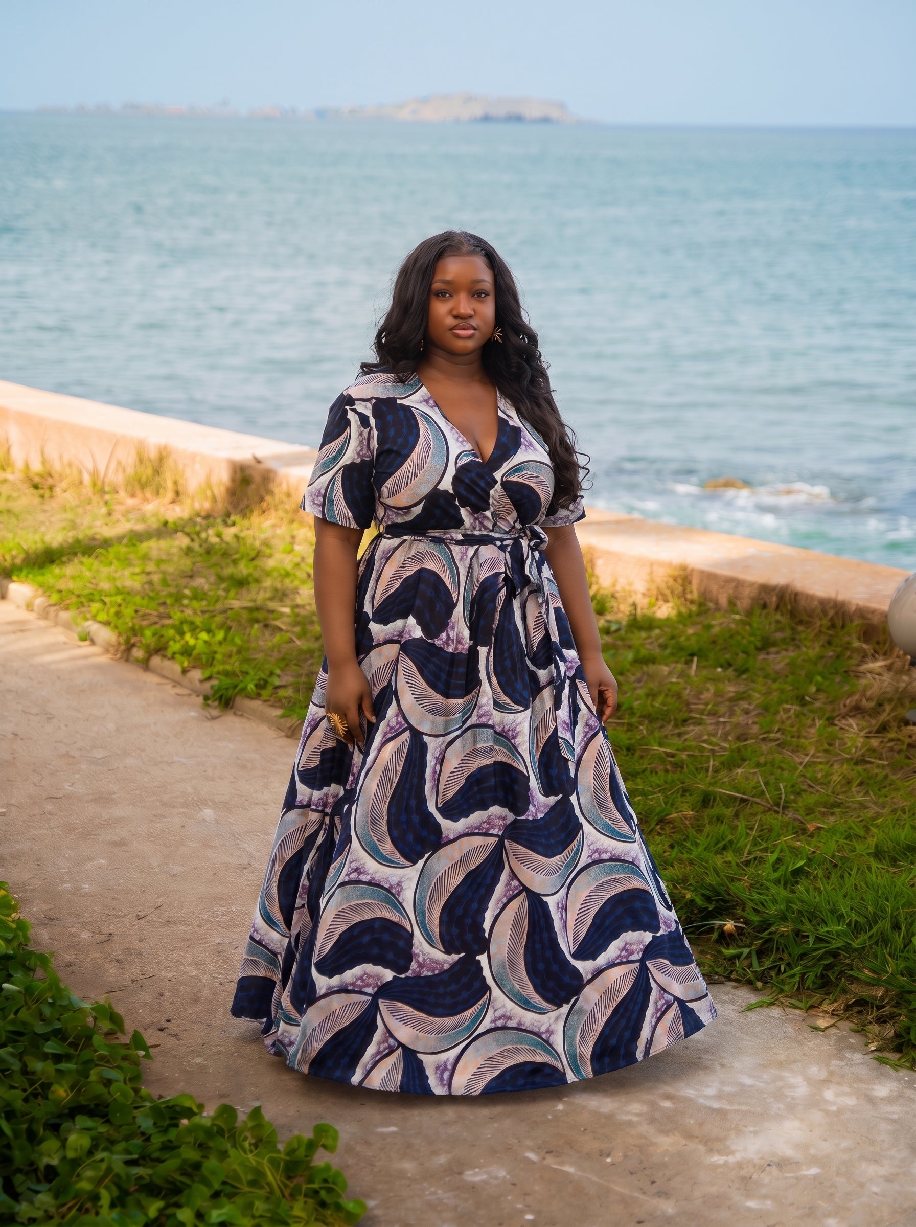 Coumba African Print Wrap Maxi Dress