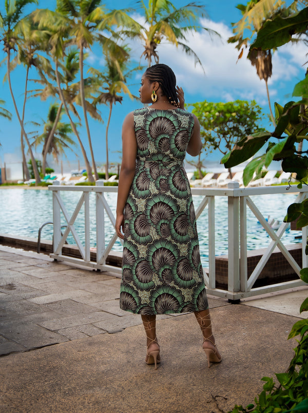 Khadiatou African Print Belted Shirt Dress - Gaarmi