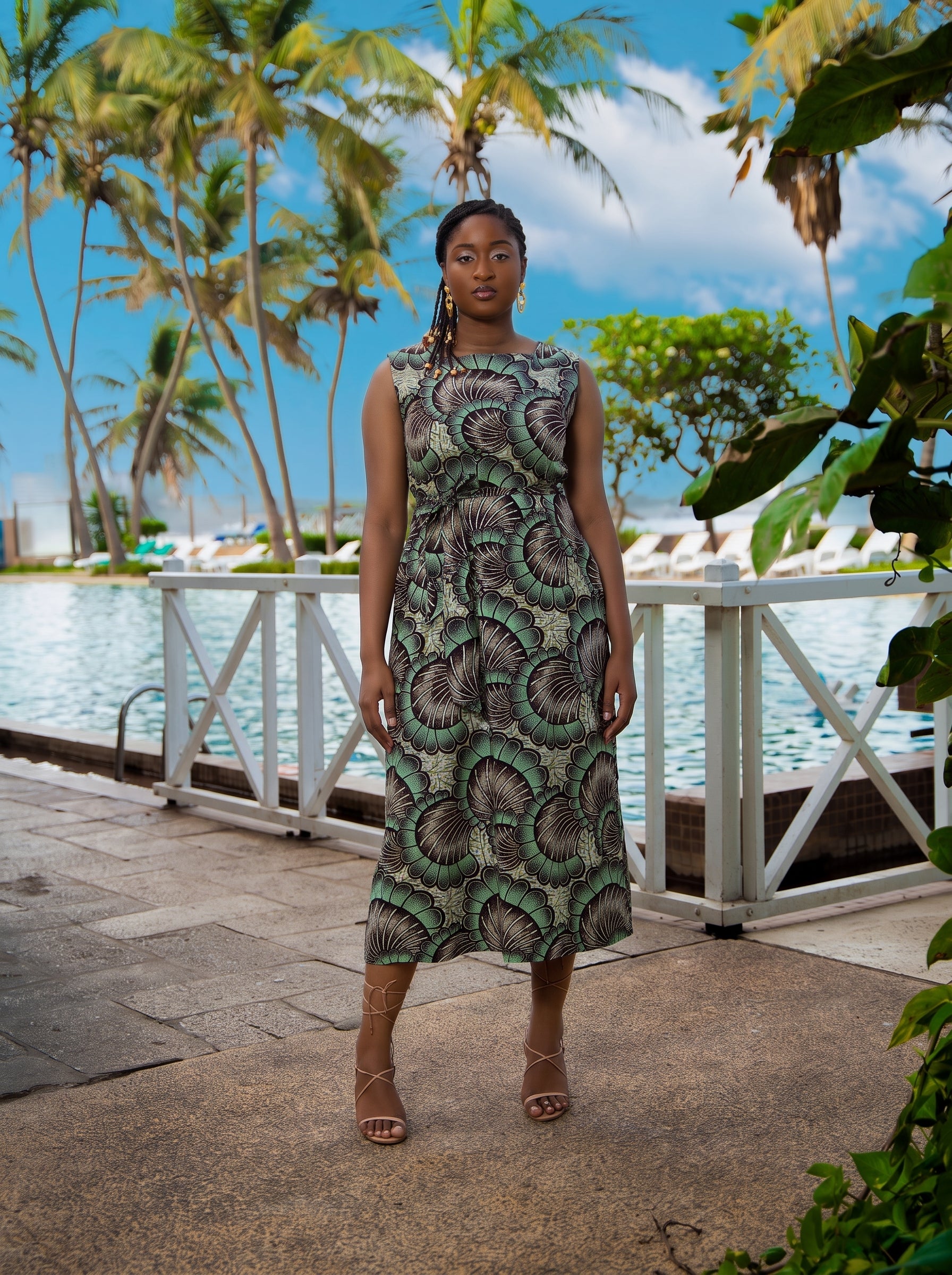 Khadiatou African Print Belted Shirt Dress
