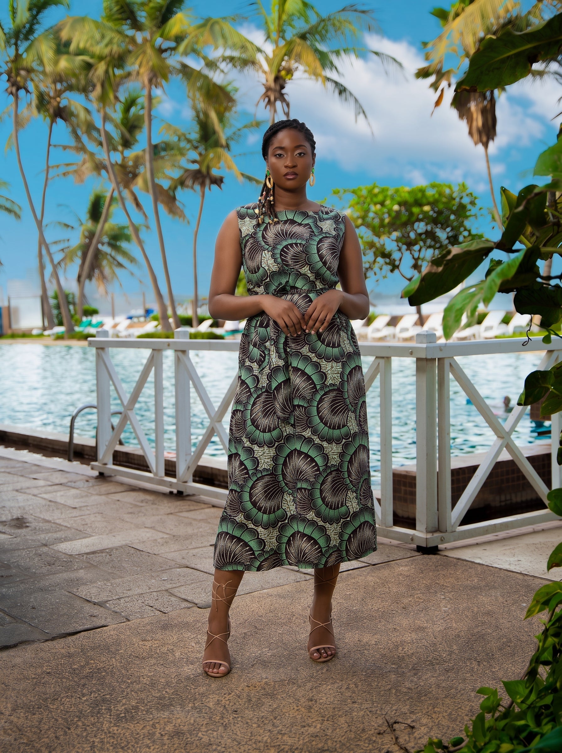 Khadiatou African Print Belted Shirt Dress