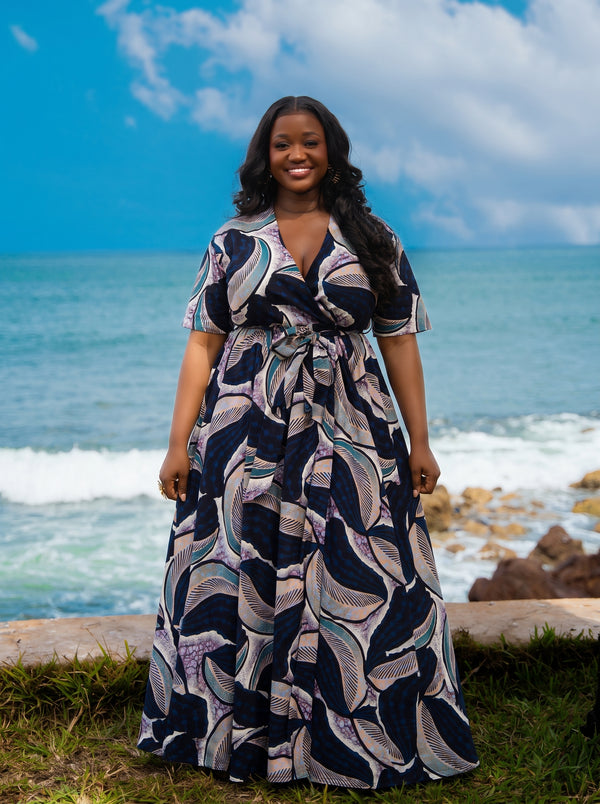 Coumba African Print Wrap Maxi Dress - Gaarmi