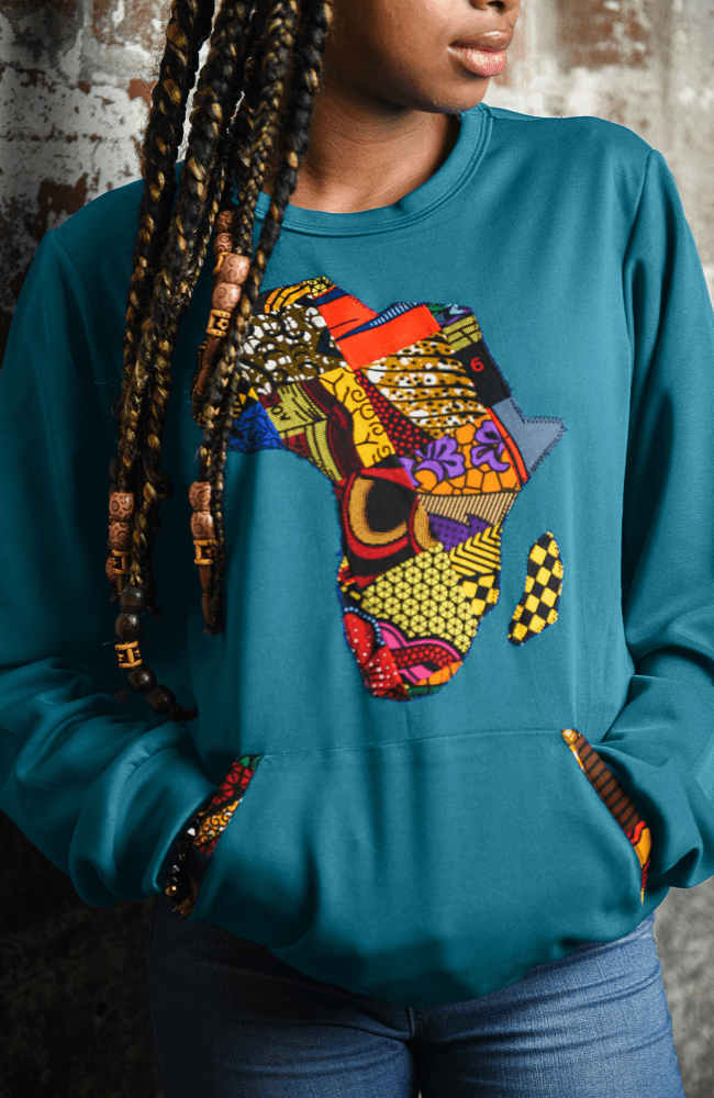 Africa Map Patchwork Sweatshirt - Gaarmi