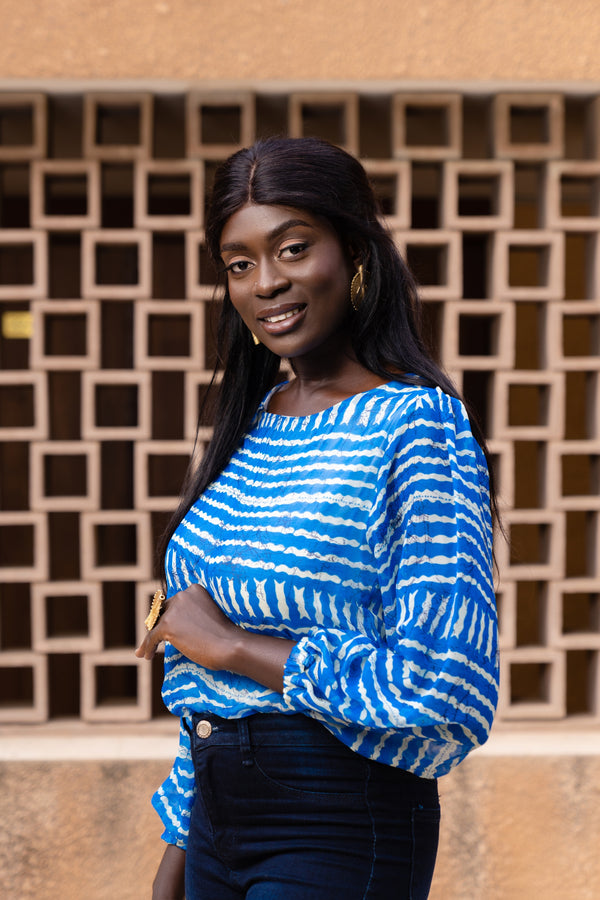 Astou African Print Chiffon Top Only - Gaarmi