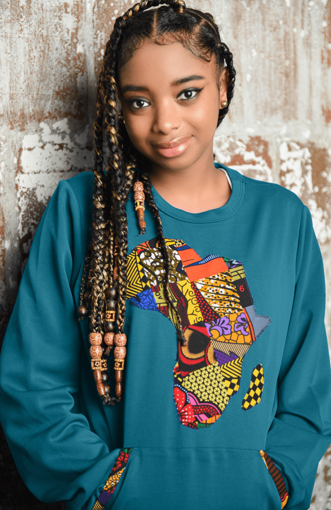 Africa Map Patchwork Sweatshirt - Gaarmi