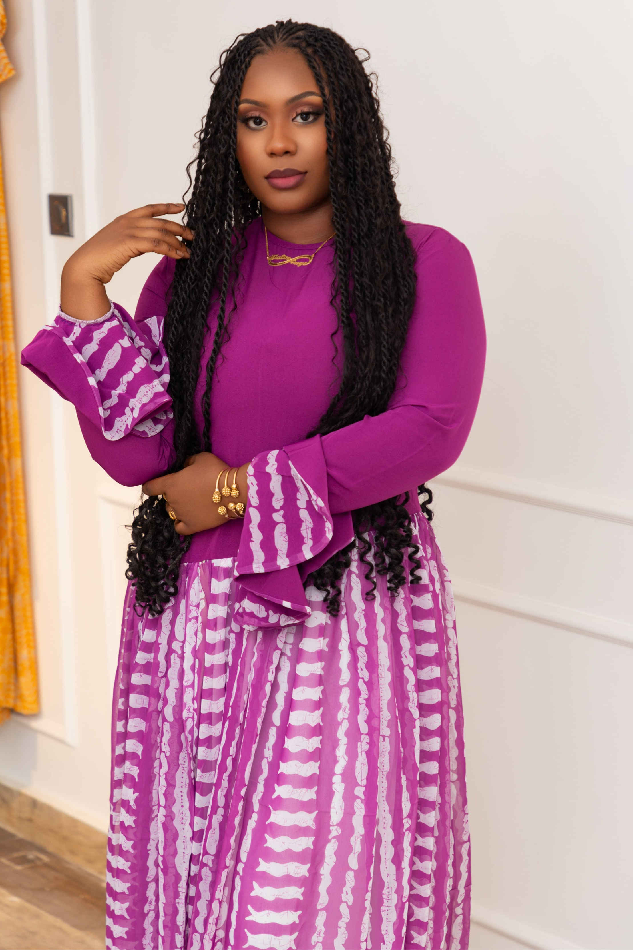 Arva Royal Bloom African Print Maxi Dress - Gaarmi