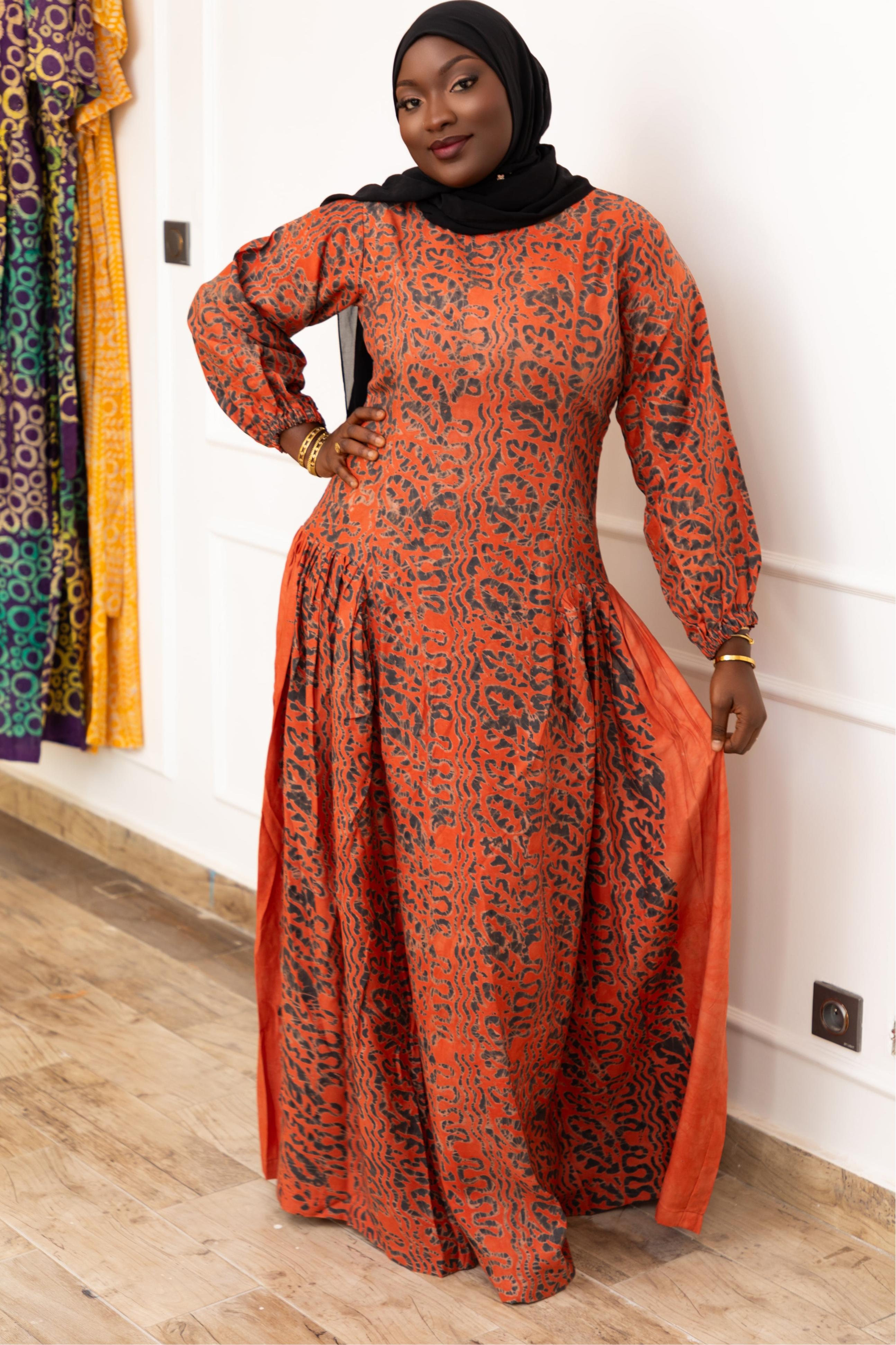 AIDA AFRICAN TIE & DYE MAXI DRESS - Gaarmi