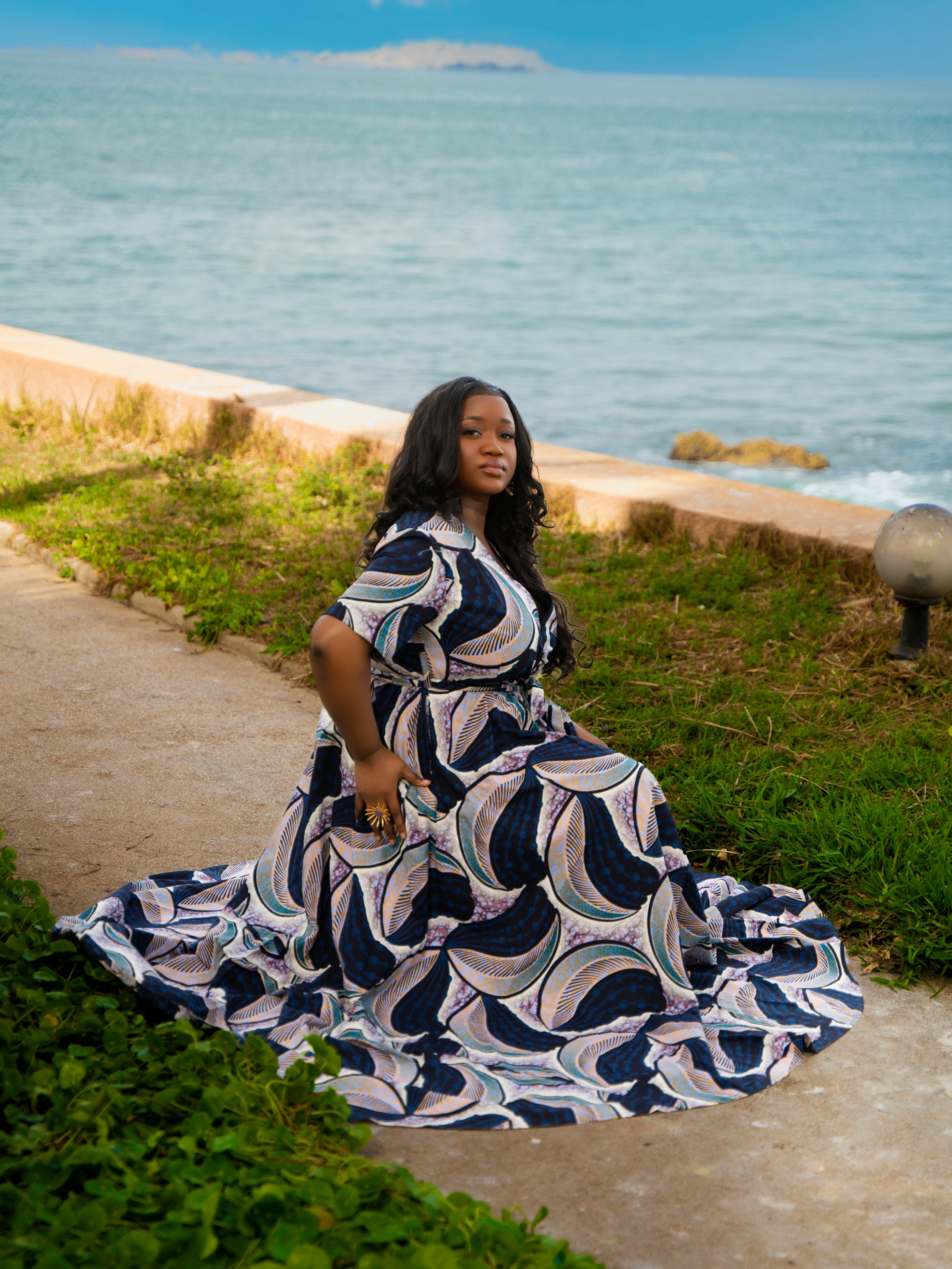 Coumba African Print Wrap Maxi Dress