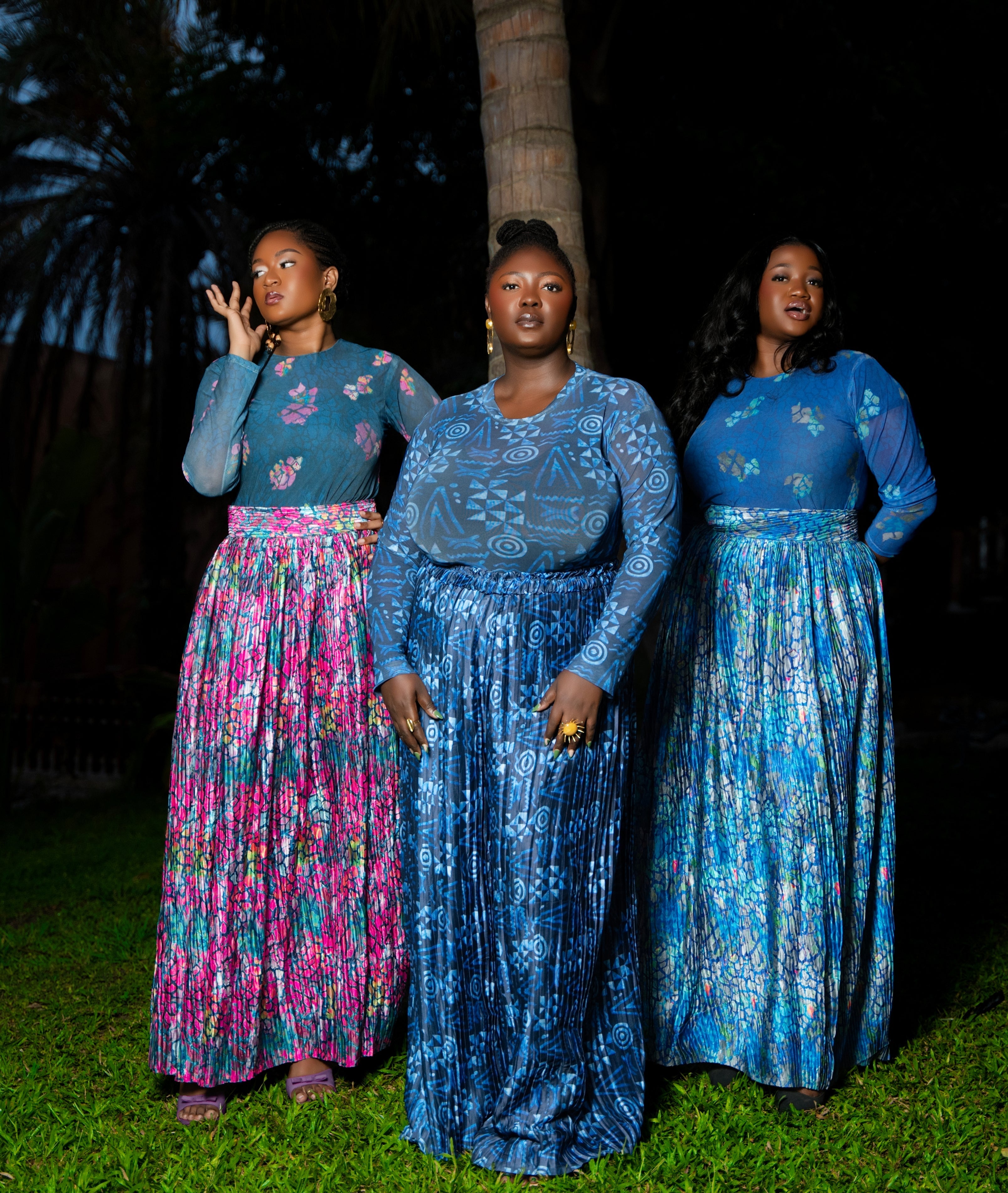Adja African Print Resort Silk Skirt Set