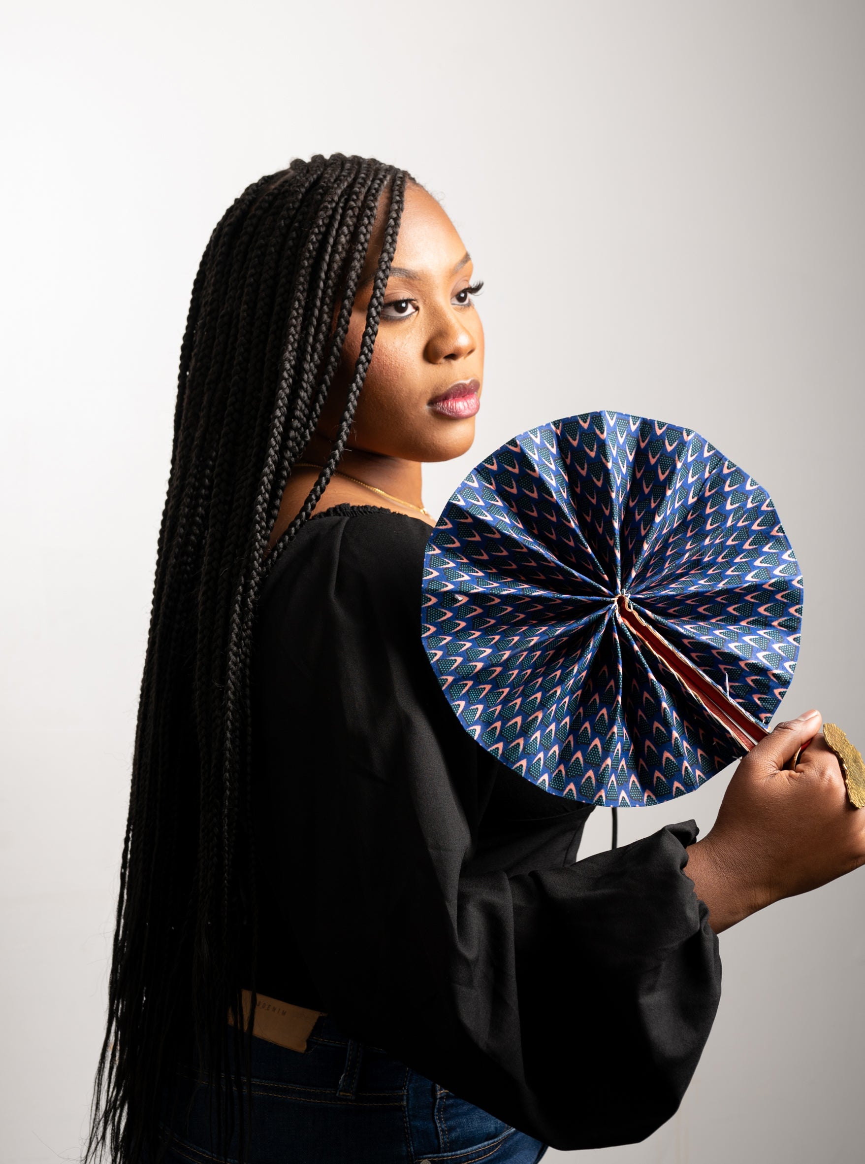 African Print Fan - Gaarmi
