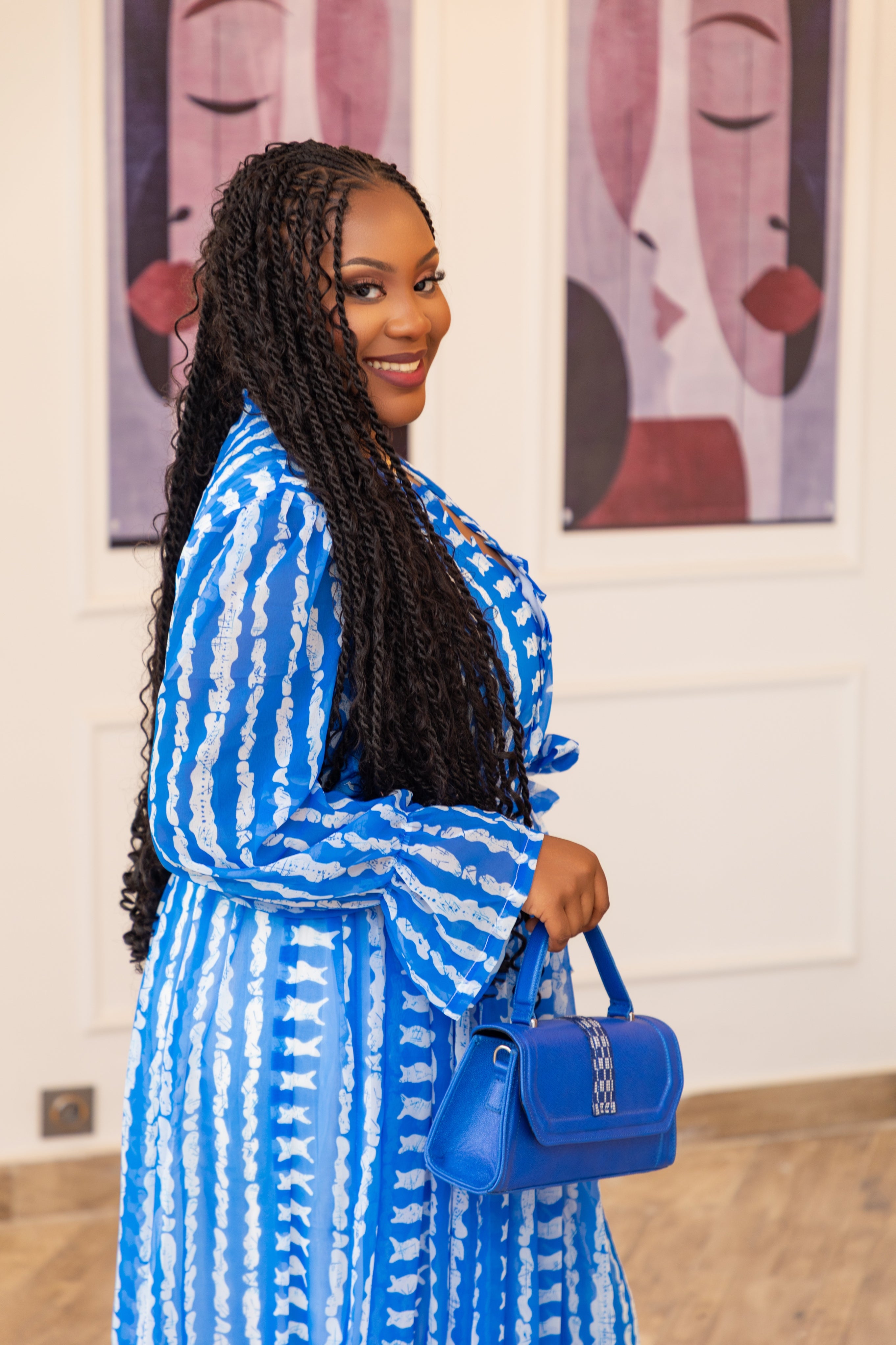 FATOUMATA AFRICAN PRINT CHIFFON MAXI DRESS - Gaarmi