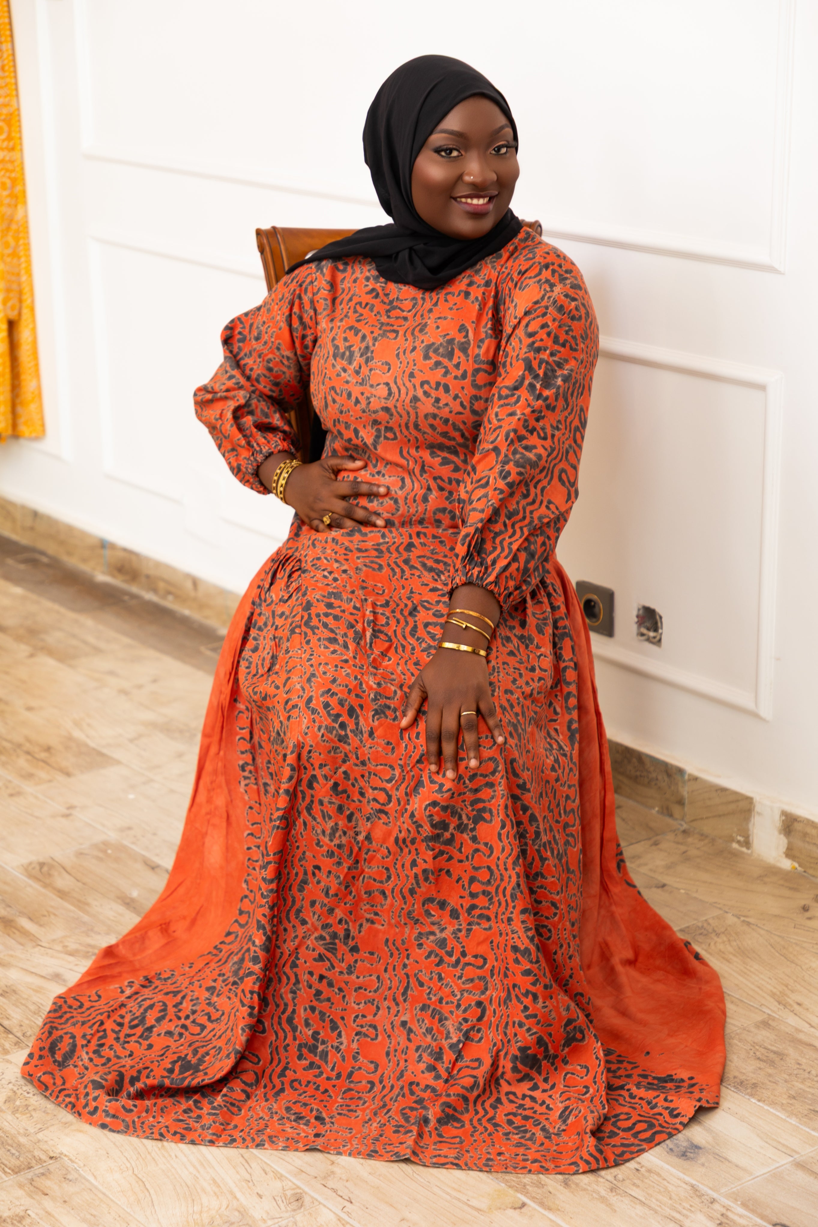 AIDA AFRICAN TIE & DYE MAXI DRESS - Gaarmi