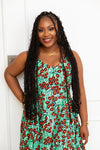 KHADY AFRICAN PRINT MAXI DRESS (Cherry Lime)