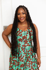 KHADY AFRICAN PRINT MAXI DRESS (Cherry Lime)