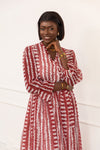 FATOUMATA AFRICAN PRINT CHIFFON MAXI DRESS