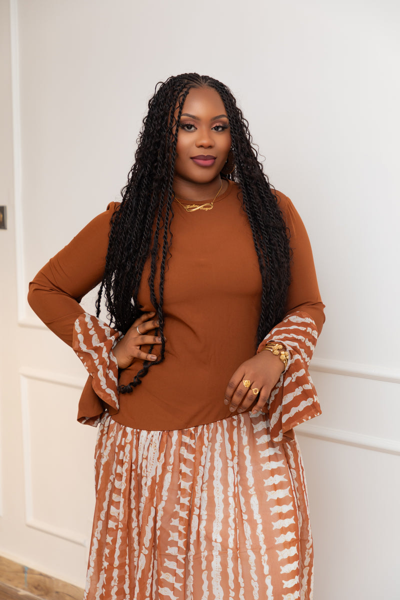 Arva Royal Bloom African Print Maxi Dress