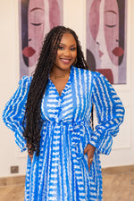 FATOUMATA AFRICAN PRINT CHIFFON MAXI DRESS