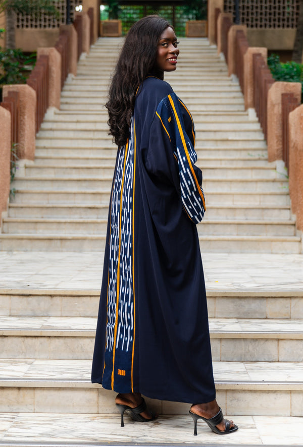 Fanta Knitted African Kimono (Navy Blue) - Gaarmi