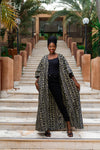 Aicha African Print Bogolan Kimono (Black) - Gaarmi
