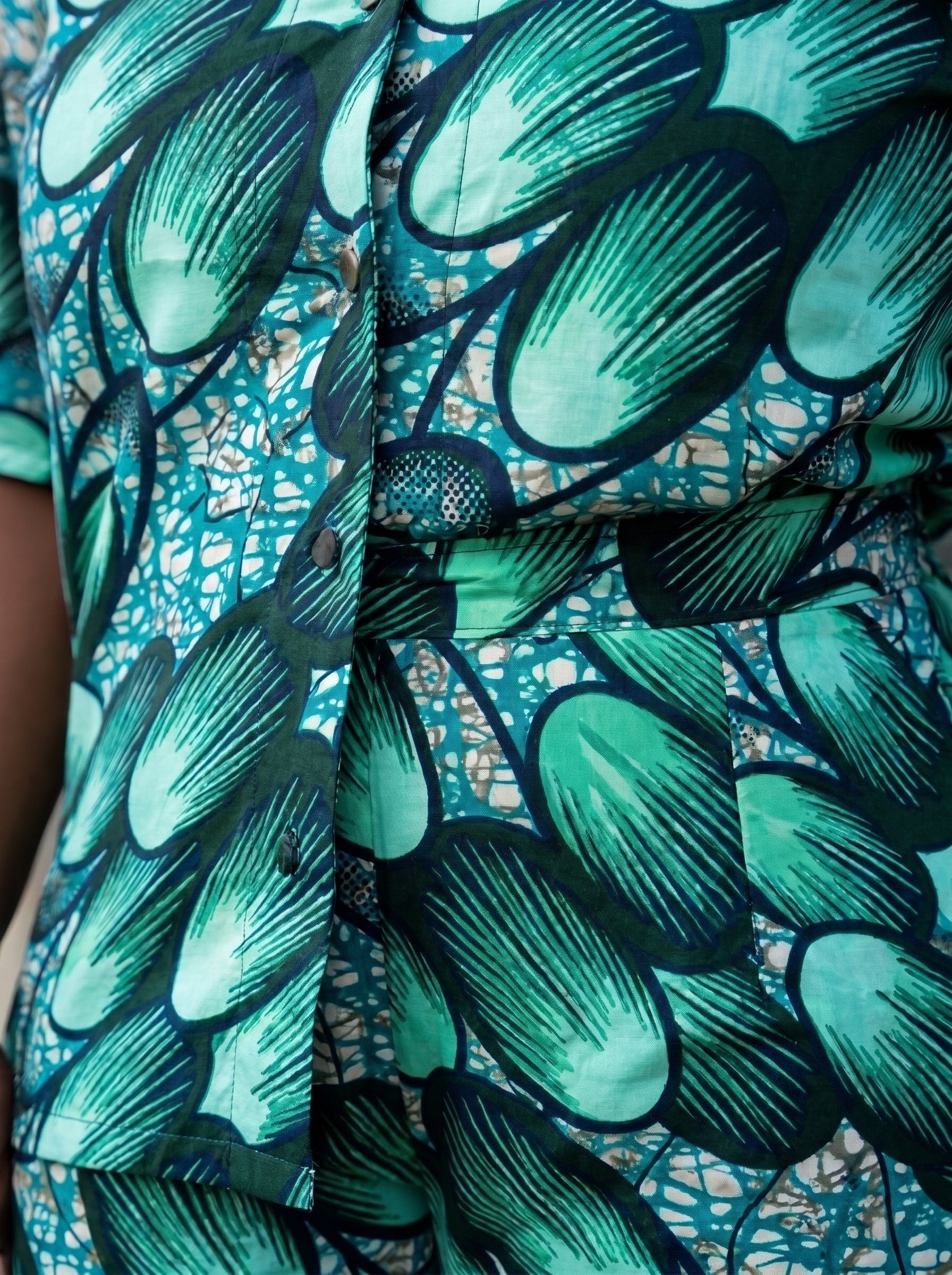 African Print Button Up Shirt and Pants Set