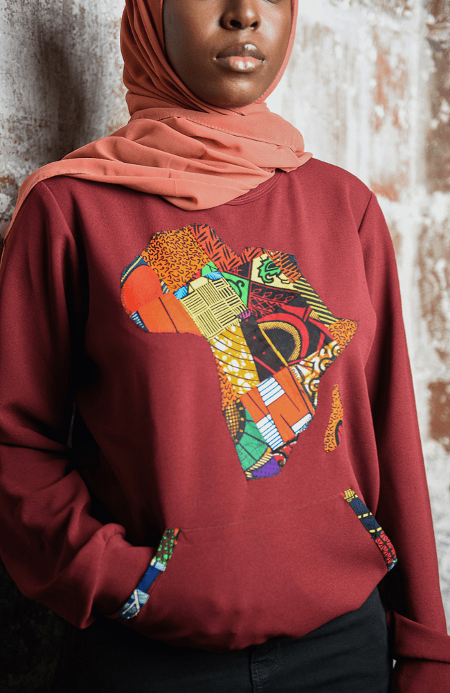 Africa Map Patchwork Sweatshirt - Gaarmi