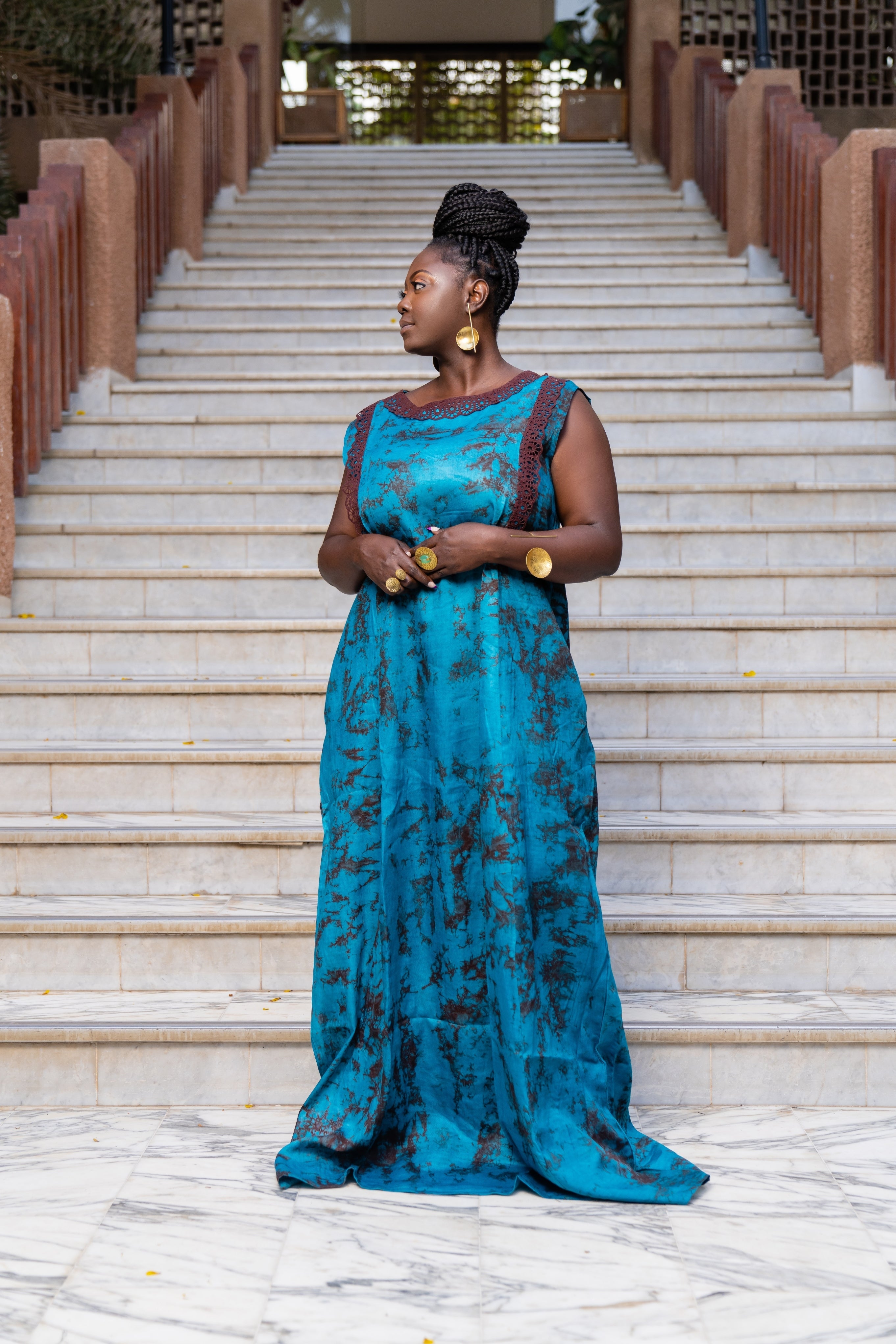 Sira African Tie-Dye Dress - Gaarmi