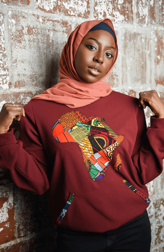 Africa Map Patchwork Sweatshirt - Gaarmi