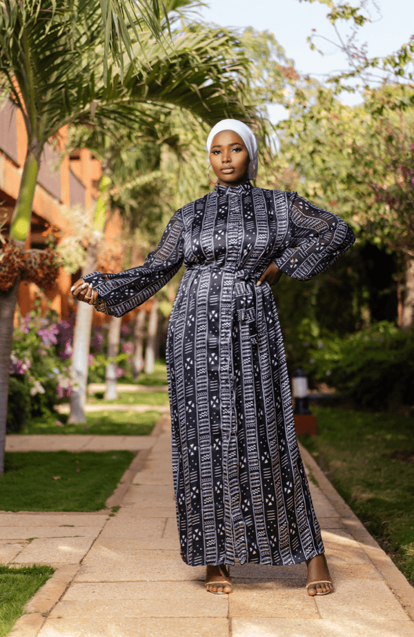 Malado Black Silk Dress - Gaarmi