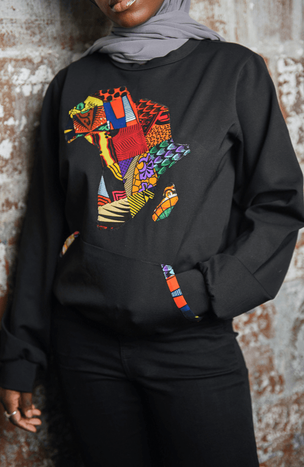 Africa Map Patchwork Sweatshirt - Gaarmi