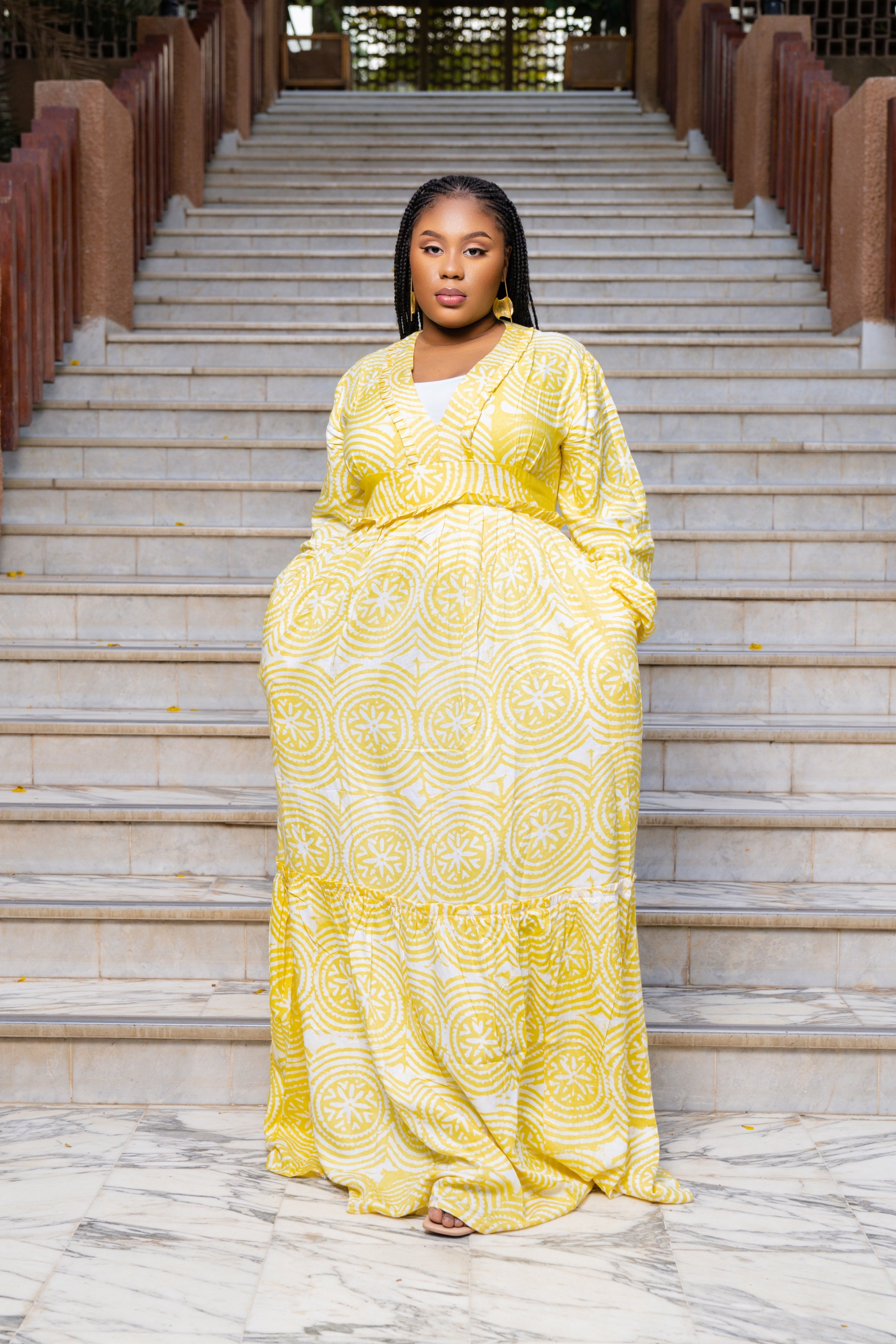 Diatta African Tie-Dye Maxi Dress - Gaarmi
