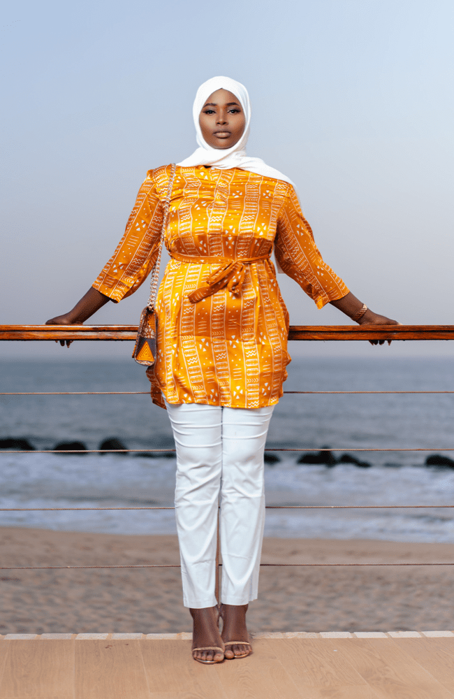 Bijou Mustard Silk Tunic - Gaarmi