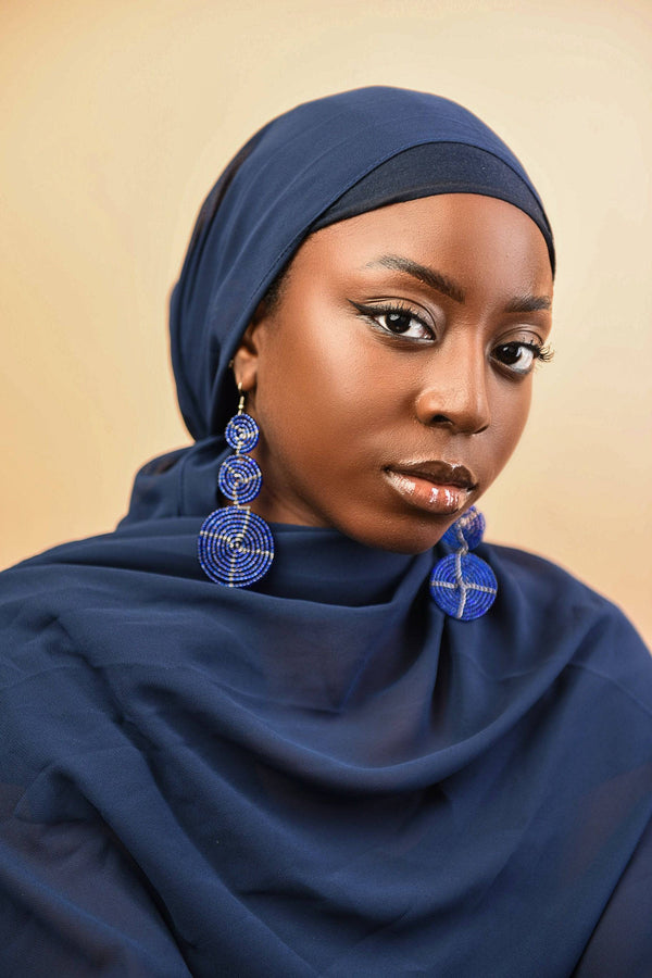 Navy Hijab Scarf - Gaarmi