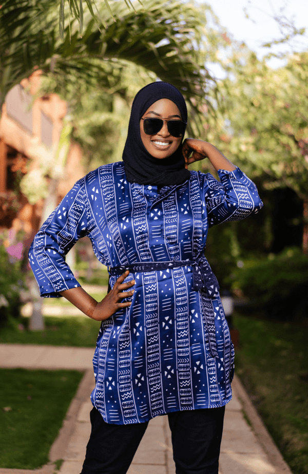 Bijou Blue Silk Tunic - Gaarmi
