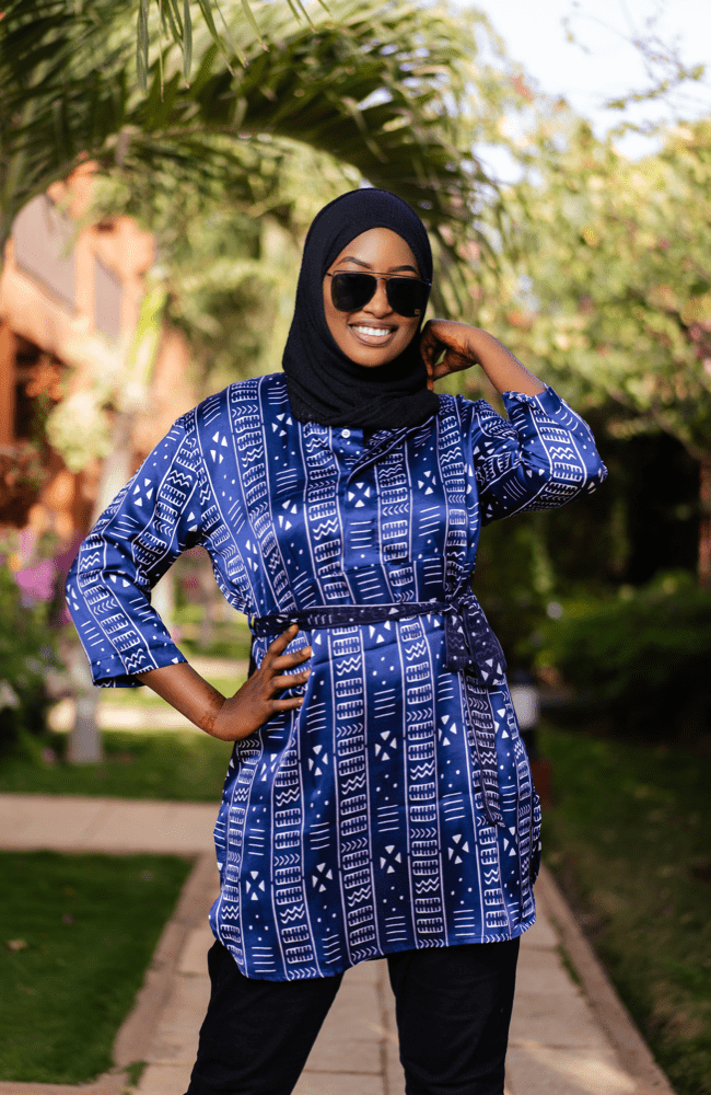 Bijou Blue Silk Tunic - Gaarmi