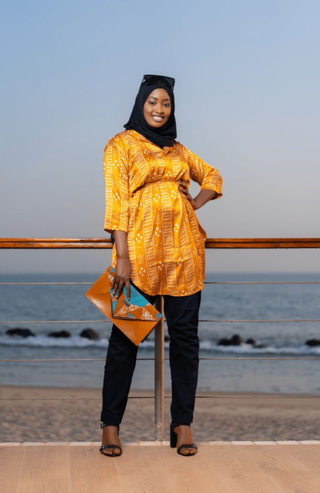 Bijou Mustard Silk Tunic - Gaarmi